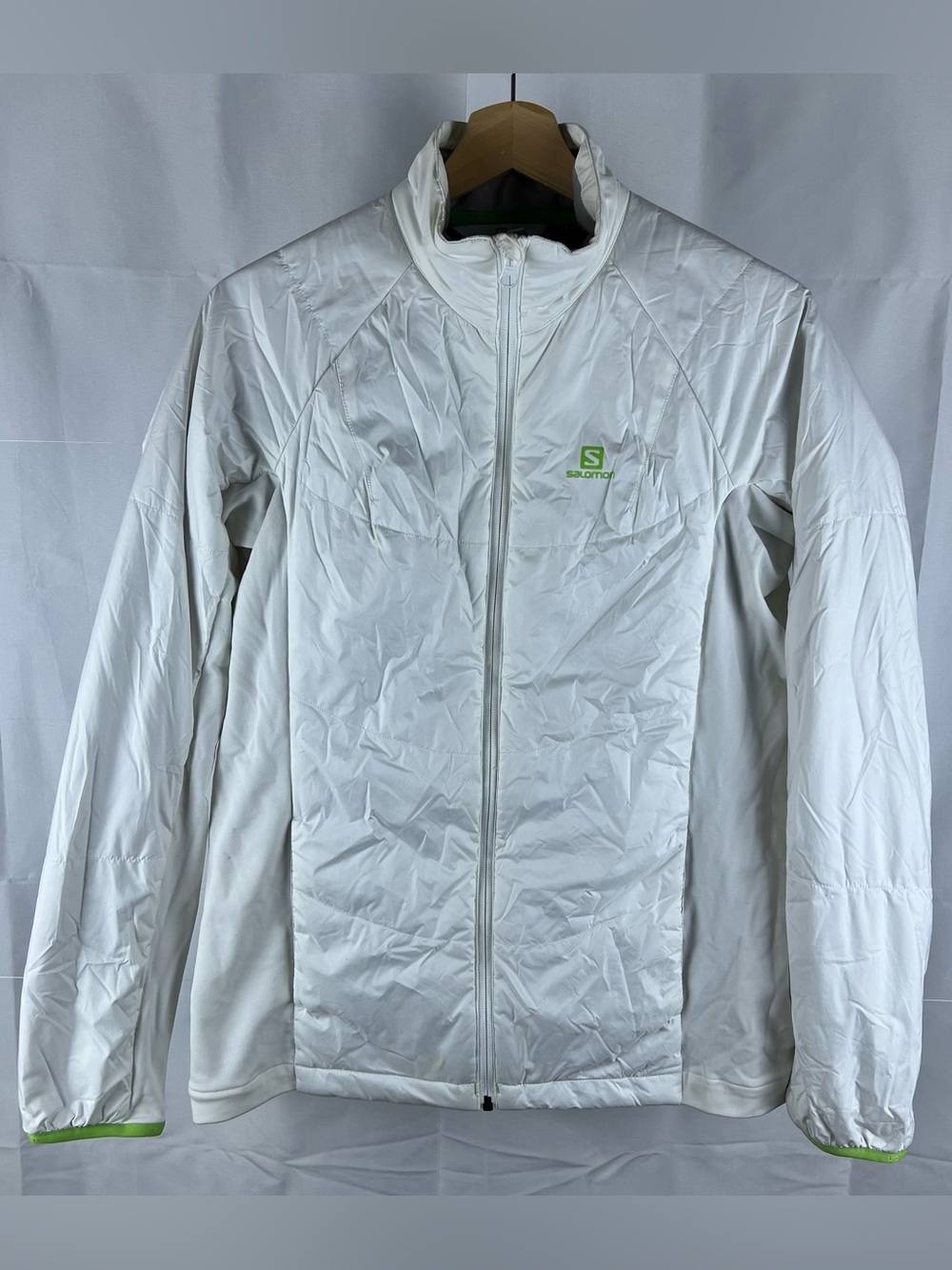 Salomon Womens Acti Loft Full Zip Up Vented Down Running Jacket Medium White